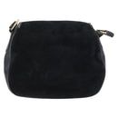 CELINE Shoulder Bag Suede Black Gold Auth bs36058-2