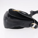 CELINE Shoulder Bag Suede Black Gold Auth bs36058-3