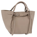 CELINE Big Bag Small Hand Bag Leather Gray Silver Auth bs36059M-1