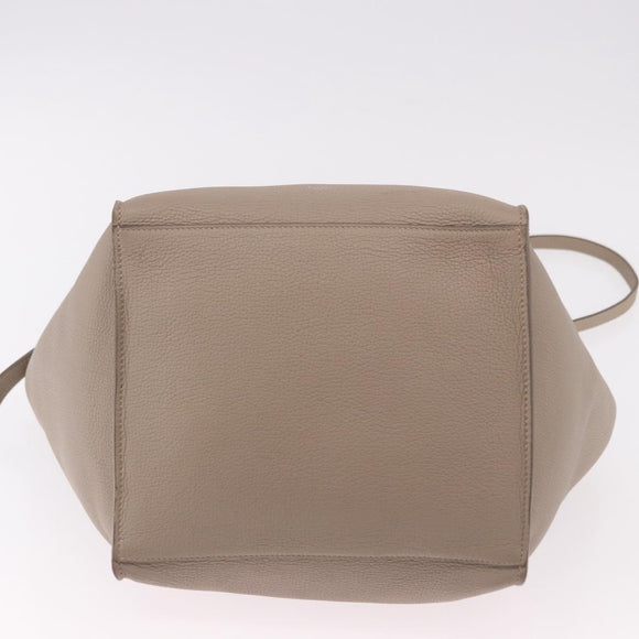 CELINE Big Bag Small Hand Bag Leather Gray Silver Auth bs36059M