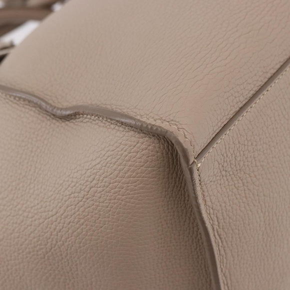 CELINE Big Bag Small Hand Bag Leather Gray Silver Auth bs36059M