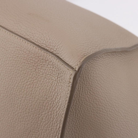CELINE Big Bag Small Hand Bag Leather Gray Silver Auth bs36059M