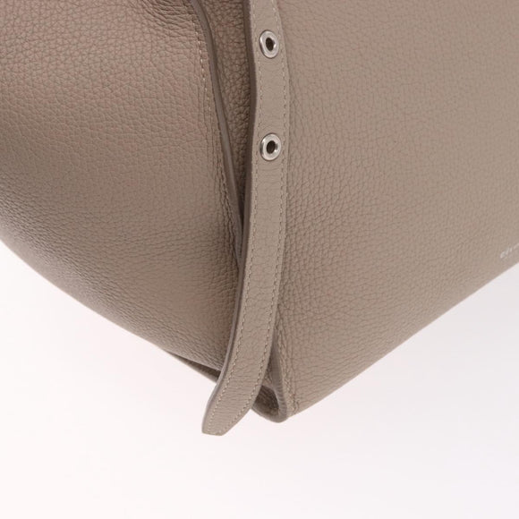 CELINE Big Bag Small Hand Bag Leather Gray Silver Auth bs36059M