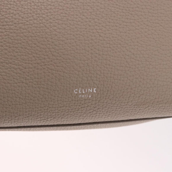 CELINE Big Bag Small Hand Bag Leather Gray Silver Auth bs36059M