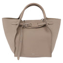 CELINE Big Bag Small Hand Bag Leather Gray Silver Auth bs36059M-13