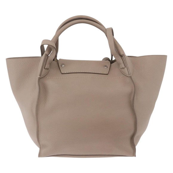 CELINE Big Bag Small Hand Bag Leather Gray Silver Auth bs36059M