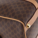 CELINE Macadam Canvas Boston Bag PVC Leather Brown Gold Auth bs36061V-9