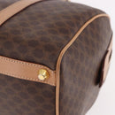 CELINE Macadam Canvas Boston Bag PVC Leather Brown Gold Auth bs36061V-14