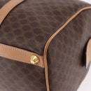 CELINE Macadam Canvas Boston Bag PVC Leather Brown Gold Auth bs36061V-16