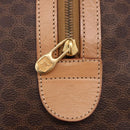 CELINE Macadam Canvas Boston Bag PVC Leather Brown Gold Auth bs36061V-17