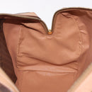 CELINE Macadam Canvas Boston Bag PVC Leather Brown Gold Auth bs36061V-18