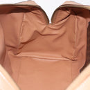 CELINE Macadam Canvas Boston Bag PVC Leather Brown Gold Auth bs36061V-19