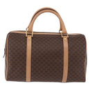 CELINE Macadam Canvas Boston Bag PVC Leather Brown Gold Auth bs36061V-2