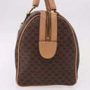 CELINE Macadam Canvas Boston Bag PVC Leather Brown Gold Auth bs36061V-3