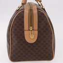 CELINE Macadam Canvas Boston Bag PVC Leather Brown Gold Auth bs36061V-4