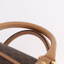 CELINE Macadam Canvas Boston Bag PVC Leather Brown Gold Auth bs36061V-8
