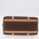 CELINE Macadam Canvas Boston Bag PVC Leather Brown Gold Auth bs36061V-5