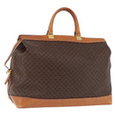 CELINE Macadam Canvas Boston Bag PVC Leather Brown Gold Auth bs36062-1