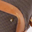 CELINE Macadam Canvas Boston Bag PVC Leather Brown Gold Auth bs36062-12