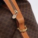 CELINE Macadam Canvas Boston Bag PVC Leather Brown Gold Auth bs36062-15