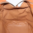 CELINE Macadam Canvas Boston Bag PVC Leather Brown Gold Auth bs36062-19