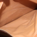 CELINE Macadam Canvas Boston Bag PVC Leather Brown Gold Auth bs36062-23