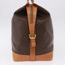 CELINE Macadam Canvas Boston Bag PVC Leather Brown Gold Auth bs36062-4