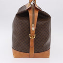 CELINE Macadam Canvas Boston Bag PVC Leather Brown Gold Auth bs36062-5