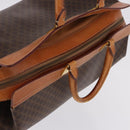 CELINE Macadam Canvas Boston Bag PVC Leather Brown Gold Auth bs36062-7