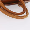 CELINE Macadam Canvas Boston Bag PVC Leather Brown Gold Auth bs36062-8