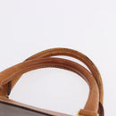 CELINE Macadam Canvas Boston Bag PVC Leather Brown Gold Auth bs36062-9