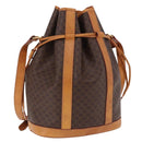 CELINE Macadam Canvas Shoulder Bag PVC Leather Brown Gold Auth bs36063-1
