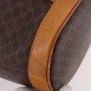 CELINE Macadam Canvas Shoulder Bag PVC Leather Brown Gold Auth bs36063-10