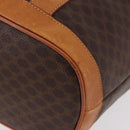 CELINE Macadam Canvas Shoulder Bag PVC Leather Brown Gold Auth bs36063-11