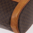 CELINE Macadam Canvas Shoulder Bag PVC Leather Brown Gold Auth bs36063-12