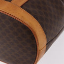 CELINE Macadam Canvas Shoulder Bag PVC Leather Brown Gold Auth bs36063-13