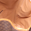 CELINE Macadam Canvas Shoulder Bag PVC Leather Brown Gold Auth bs36063-17