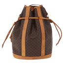 CELINE Macadam Canvas Shoulder Bag PVC Leather Brown Gold Auth bs36063-2
