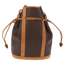 CELINE Macadam Canvas Shoulder Bag PVC Leather Brown Gold Auth bs36063-3