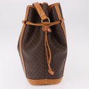 CELINE Macadam Canvas Shoulder Bag PVC Leather Brown Gold Auth bs36063-4