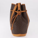 CELINE Macadam Canvas Shoulder Bag PVC Leather Brown Gold Auth bs36063-5