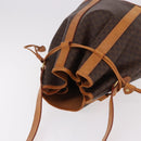 CELINE Macadam Canvas Shoulder Bag PVC Leather Brown Gold Auth bs36063-6