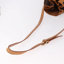 CELINE Macadam Canvas Shoulder Bag PVC Leather Brown Gold Auth bs36063-7