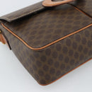 CELINE Macadam Canvas Shoulder Bag PVC Leather Brown Gold Auth bs36064A-14