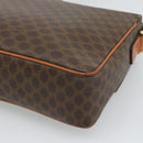 CELINE Macadam Canvas Shoulder Bag PVC Leather Brown Gold Auth bs36064A-15
