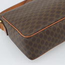 CELINE Macadam Canvas Shoulder Bag PVC Leather Brown Gold Auth bs36064A-16
