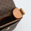 CELINE Macadam Canvas Shoulder Bag PVC Leather Brown Gold Auth bs36064A-18