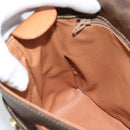 CELINE Macadam Canvas Shoulder Bag PVC Leather Brown Gold Auth bs36064A-20