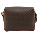 CELINE Macadam Canvas Shoulder Bag PVC Leather Brown Gold Auth bs36064A-2