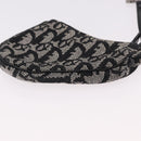 Christian Dior Trotter Canvas Saddle Coin Purse Black Silver Auth bs36065V-16